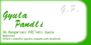 gyula pandli business card